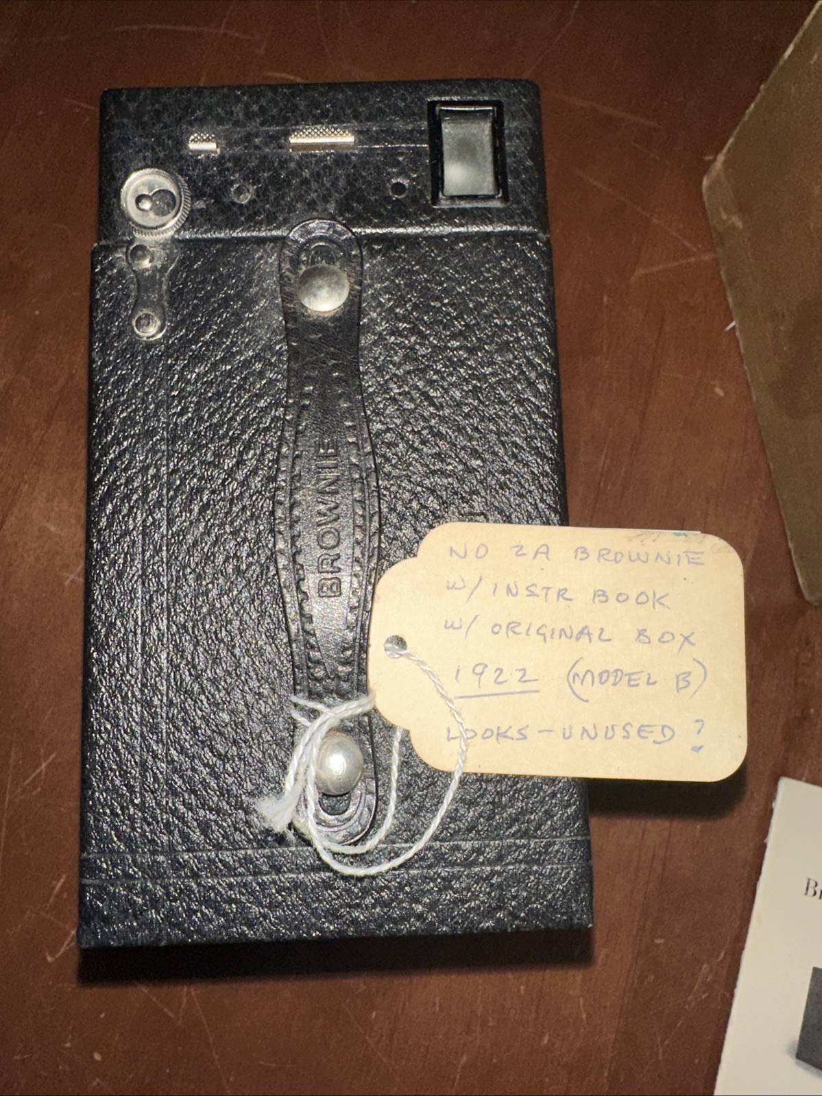 Antique Kodak Brownie Box Camera No 2A, Model B Original Box & Manual Untested