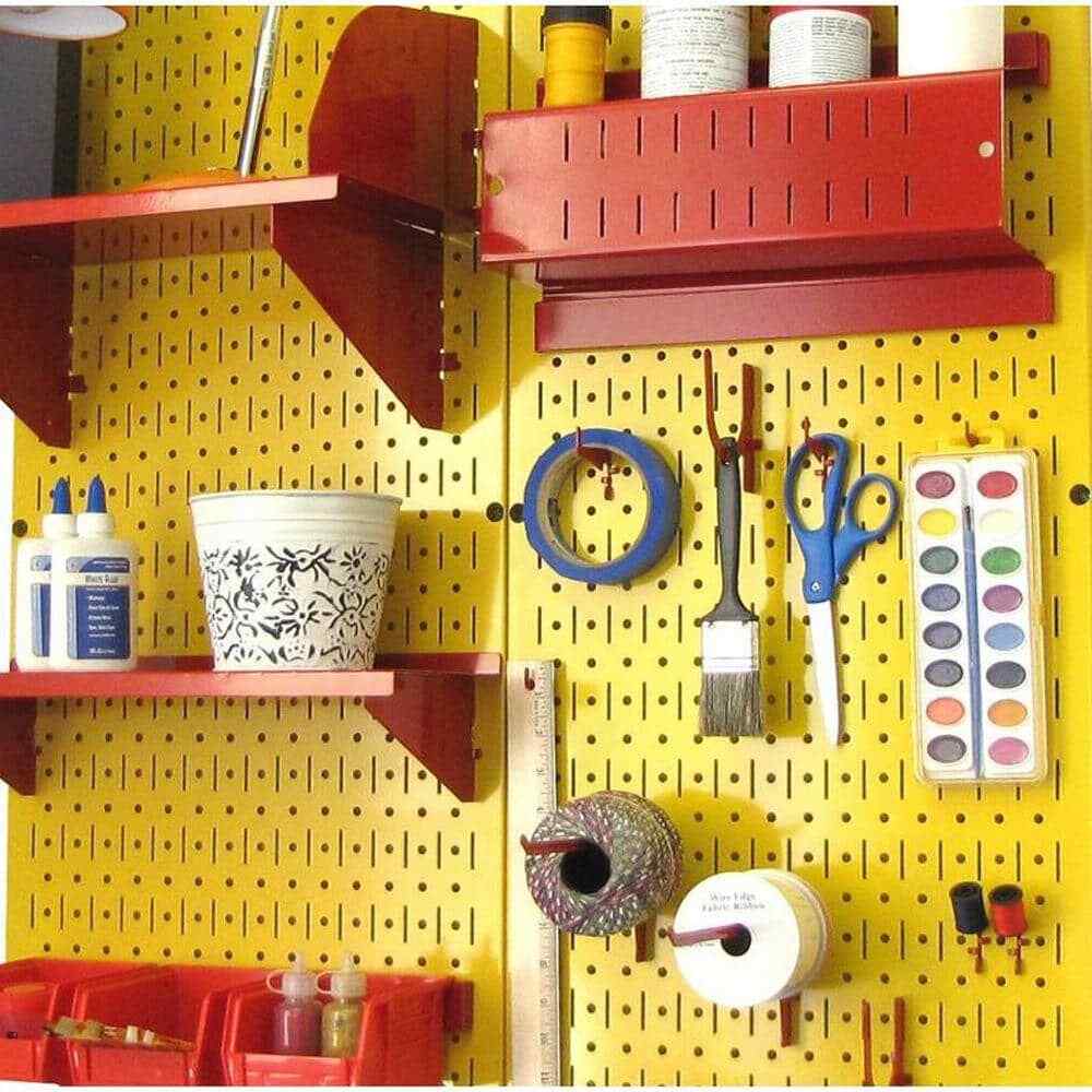 Metal Wall Pegboard Peg Board Panel Organizer Shelf Display Tools Garage 2 Pack