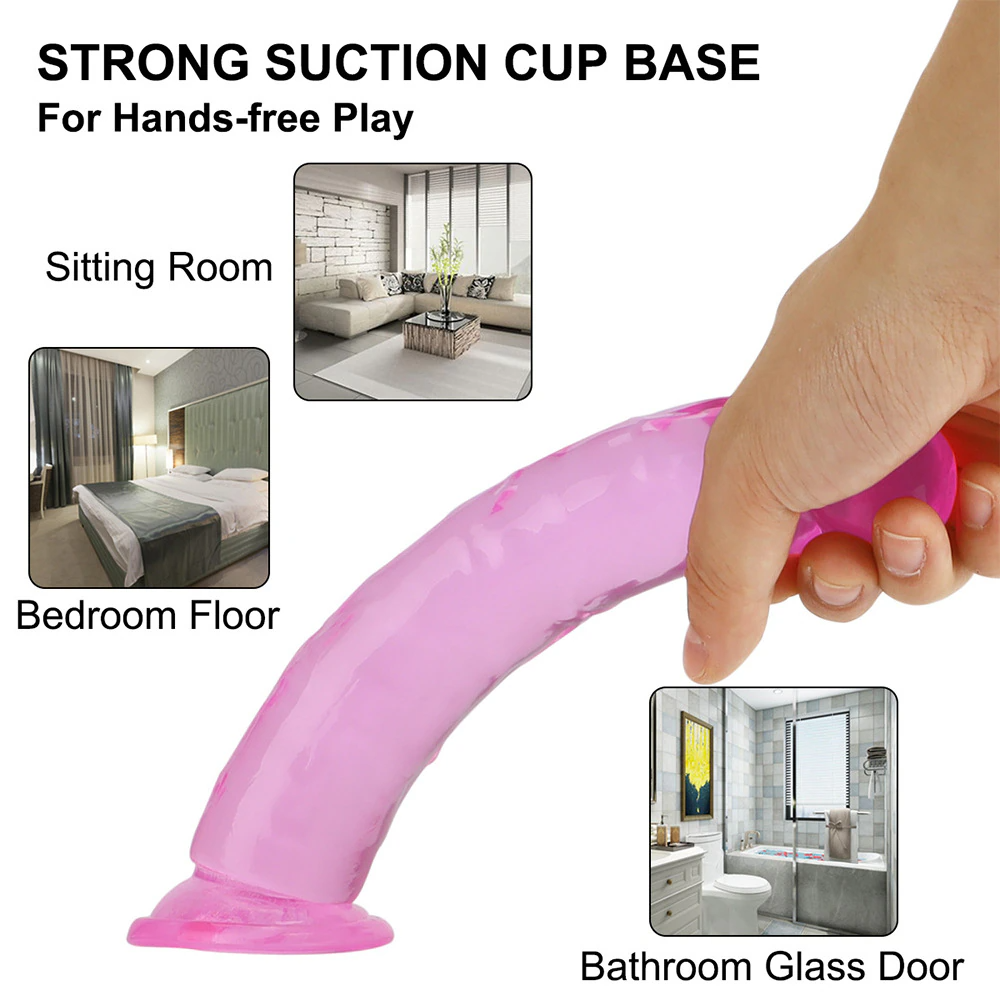 Jelly Dong Dildo Suction Cup G-Spot Waterproof Realistic Cock Veined Dildos Anal