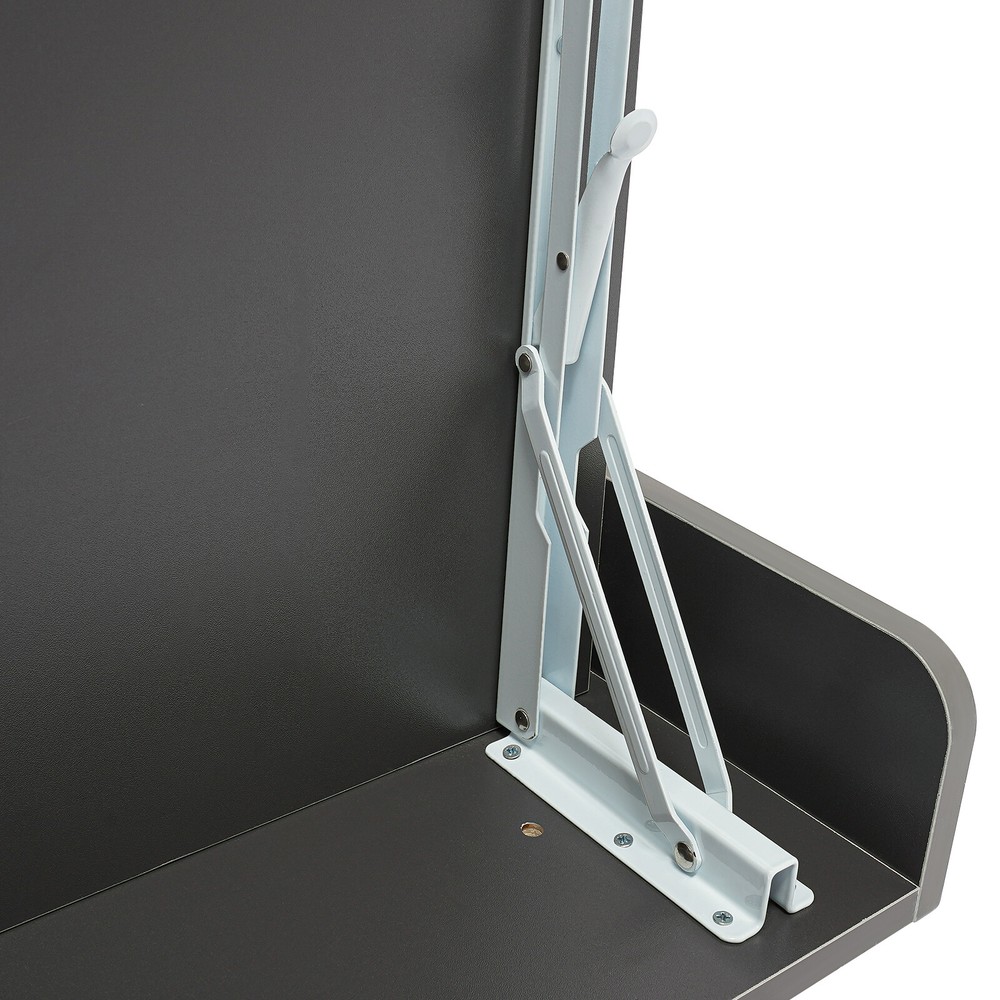 Folding Space Saving Wall Mounted Bookshelf Grey Down Laptop Desk Workstation