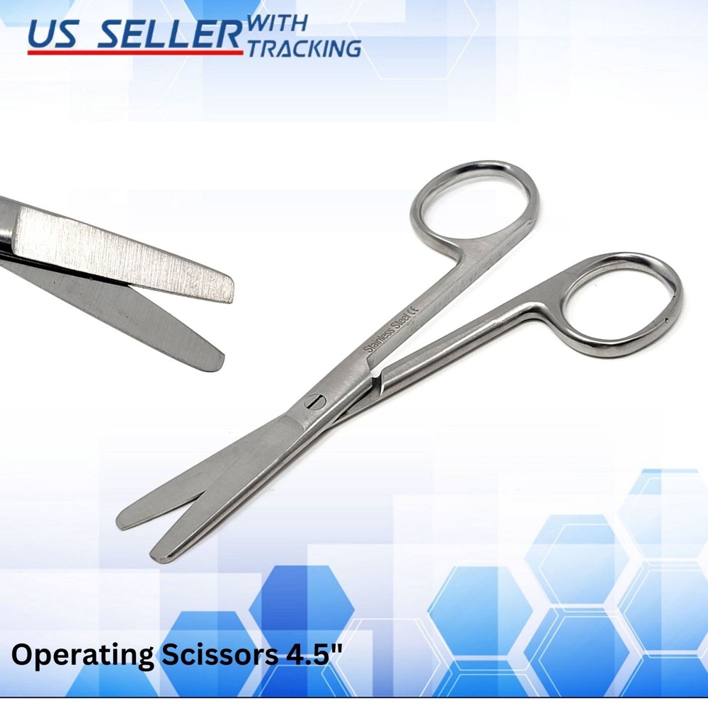 Operating Dissecting Surgical Scissors 4.5" Straight Sharp Blunt Blades