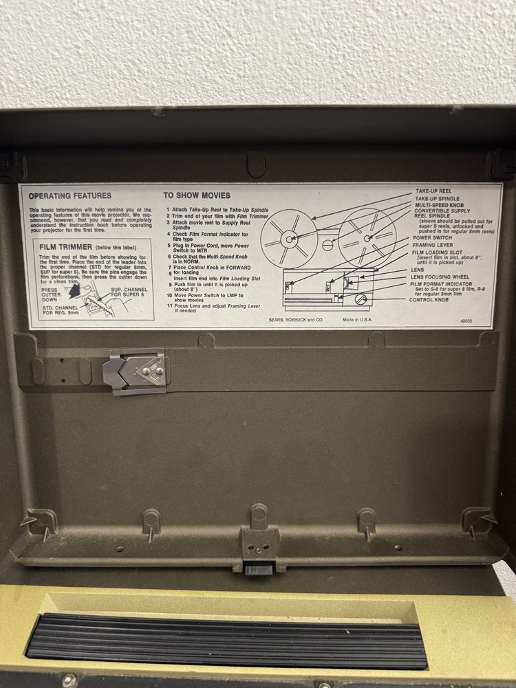 Sears DuAll Eight - Multispeed/Multidirection Movie Projector Model 584-92570
