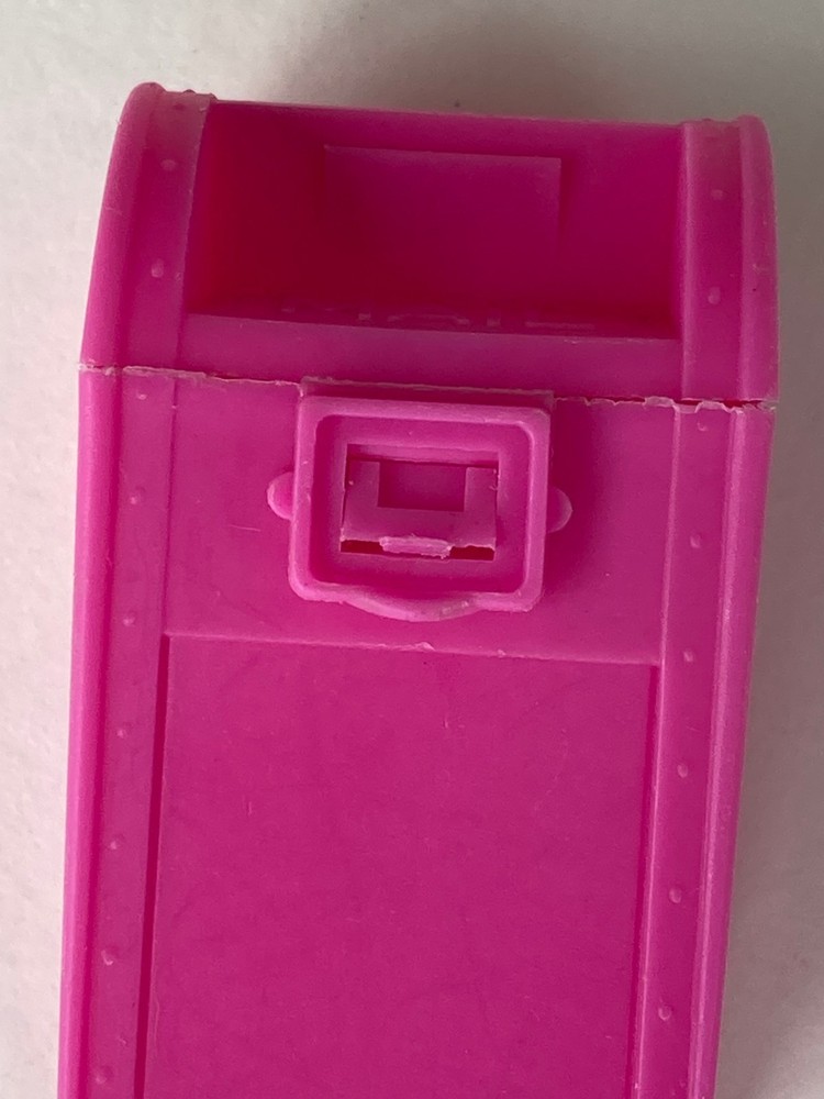 Vintage Pink Fleer MAILBOX Empty Candy Container - 3" Tall Ingredients on bottom