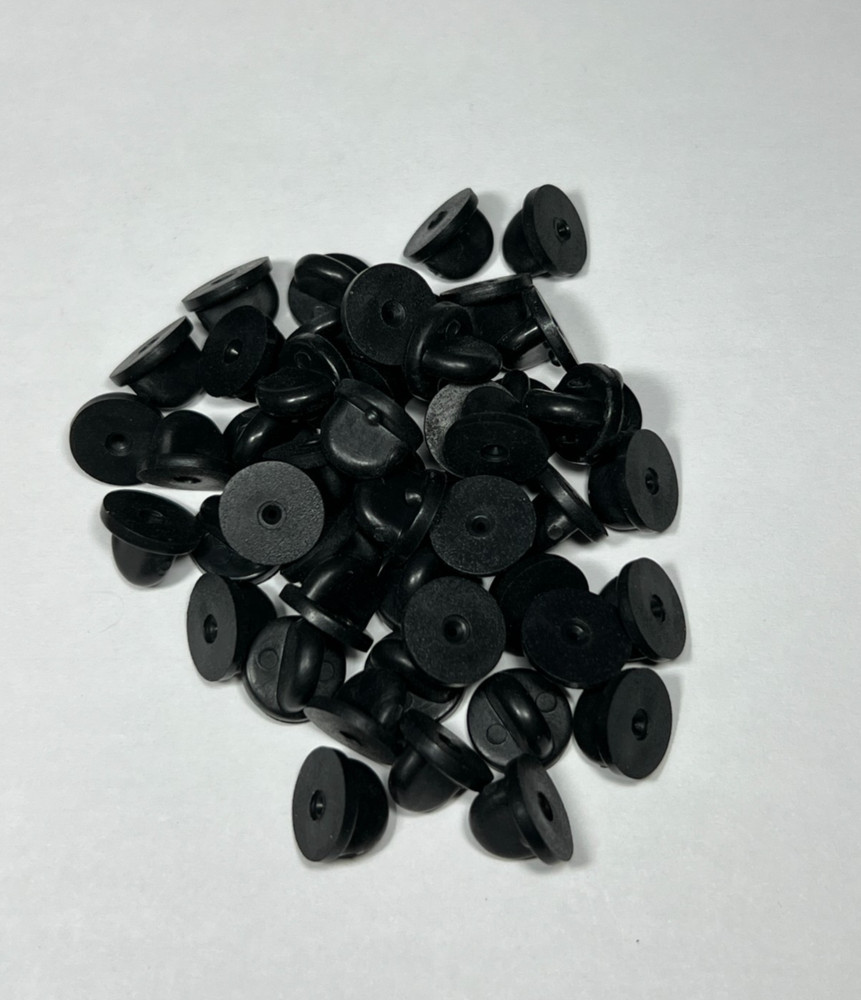 Black Rubber Pin Backs Enamel Clutch Backing Replacement