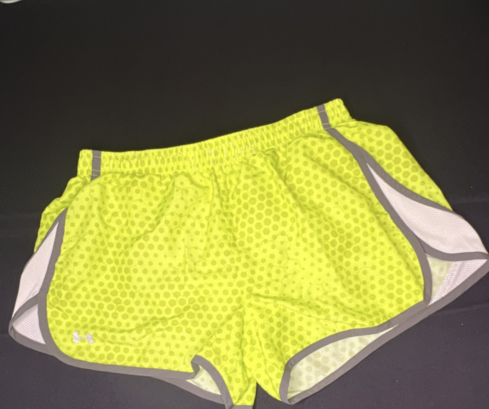 Under Armour HeatGear Women's Athletic Geometric Print Shorts Yellow Medium