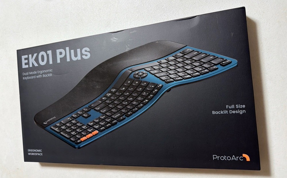 ProtoArc Ergonomic Wireless Keyboard Mouse, EK01 Plus.NEW
