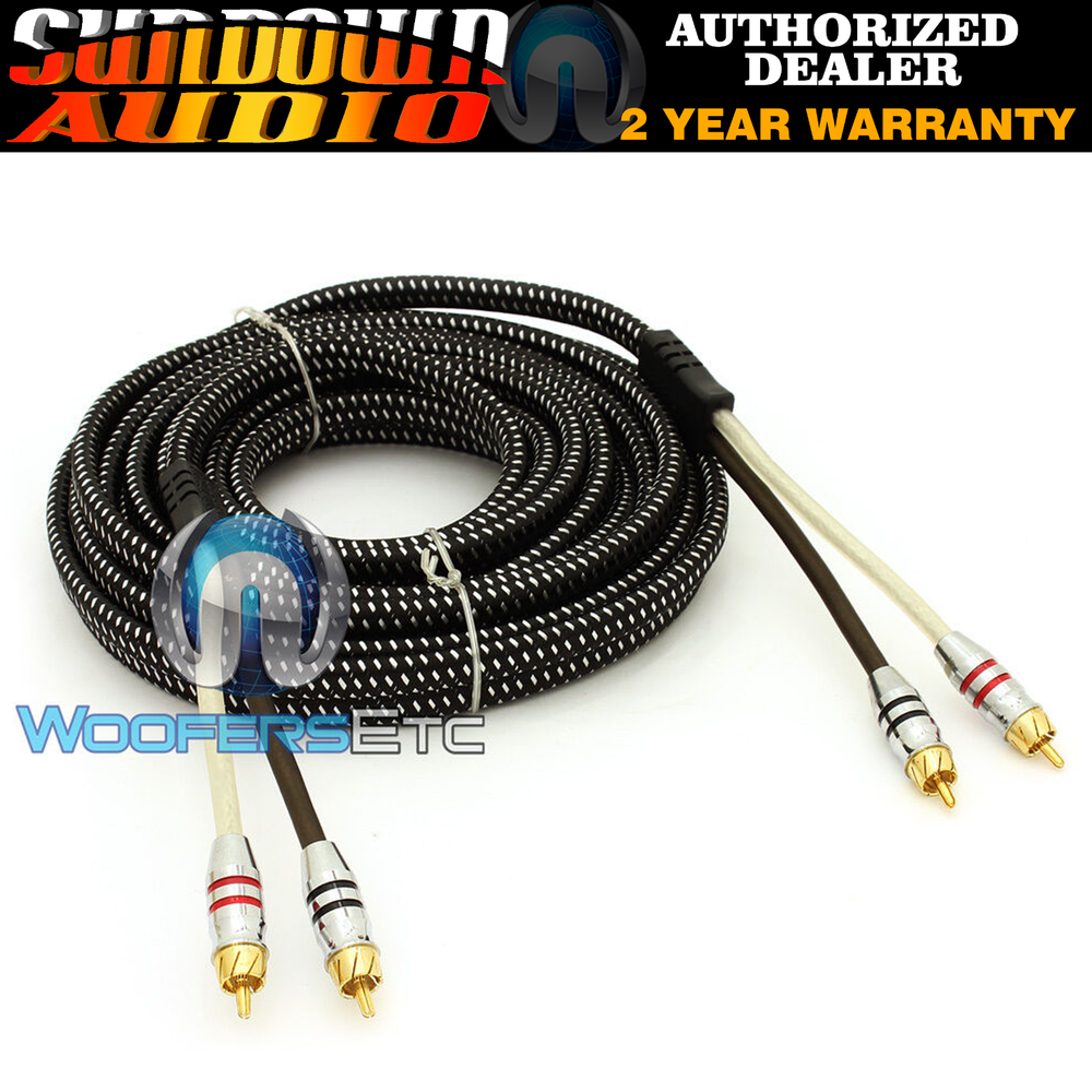 SUNDOWN AUDIO 25FT SAZ 2CHANNEL SOLID 100% OFC COPPER TWISTED RCA AMPLIFIER WIRE