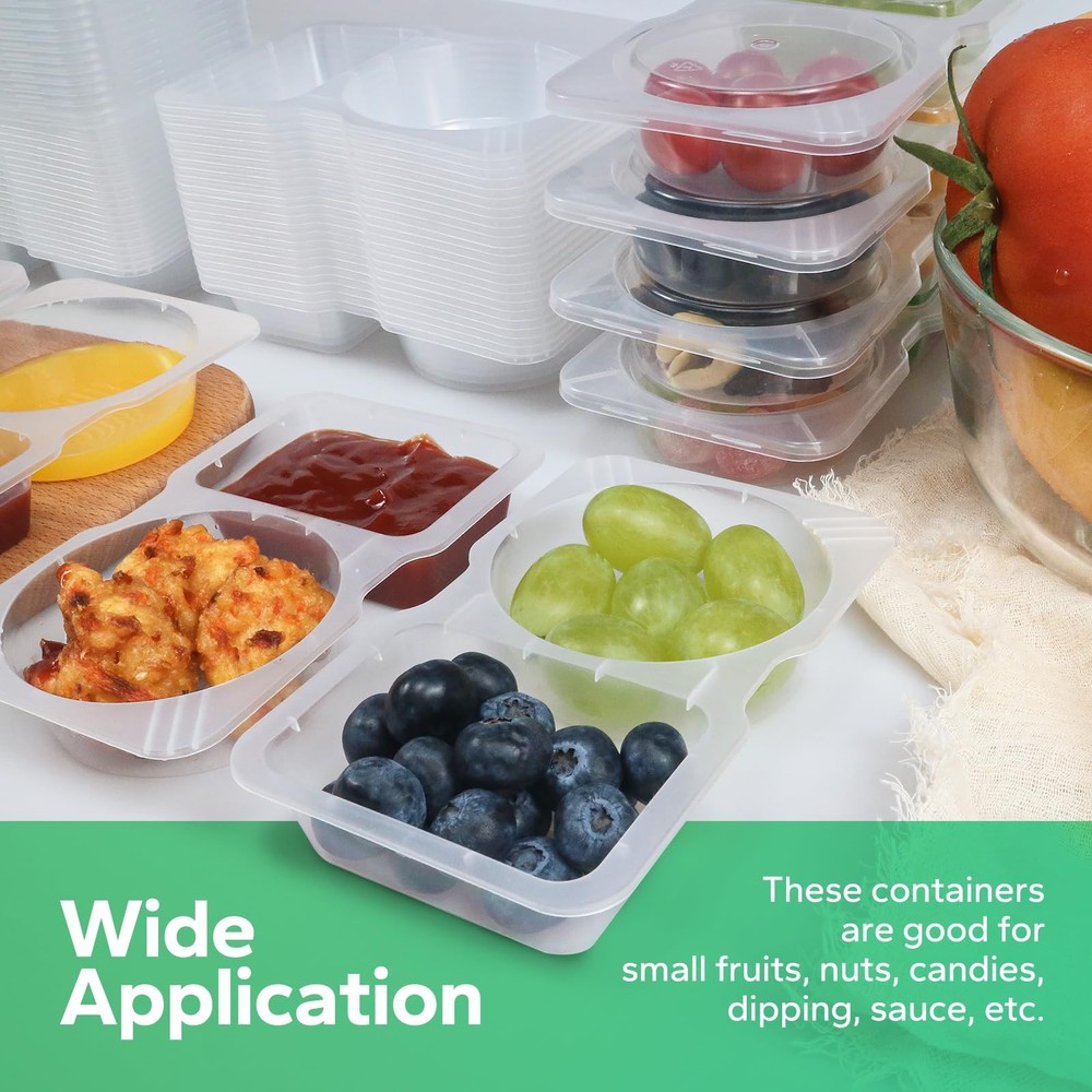 Kyavaer 20 Pcs Reusable Snack Containers, Medium, Transparent