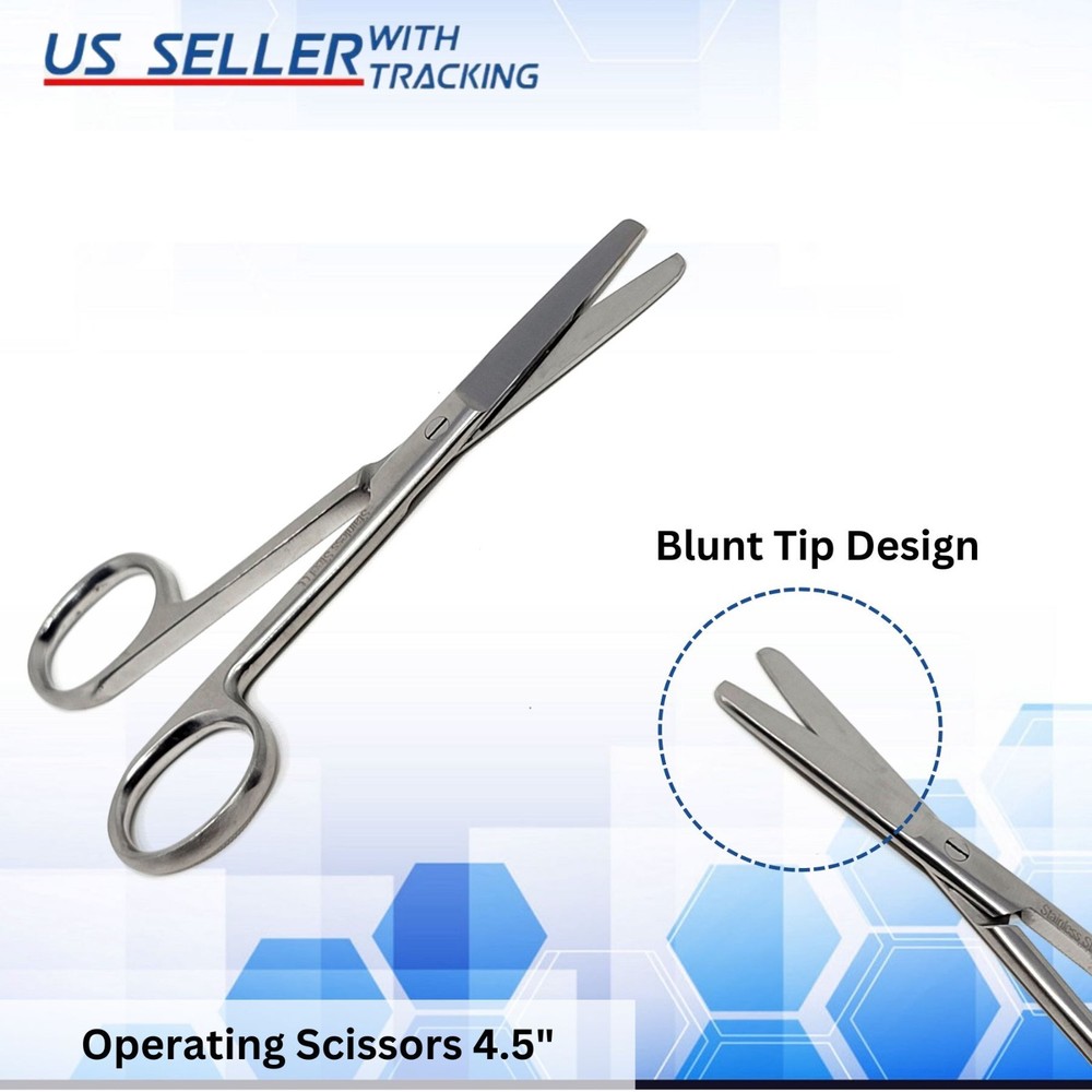 Operating Dissecting Surgical Scissors 4.5" Straight Sharp Blunt Blades