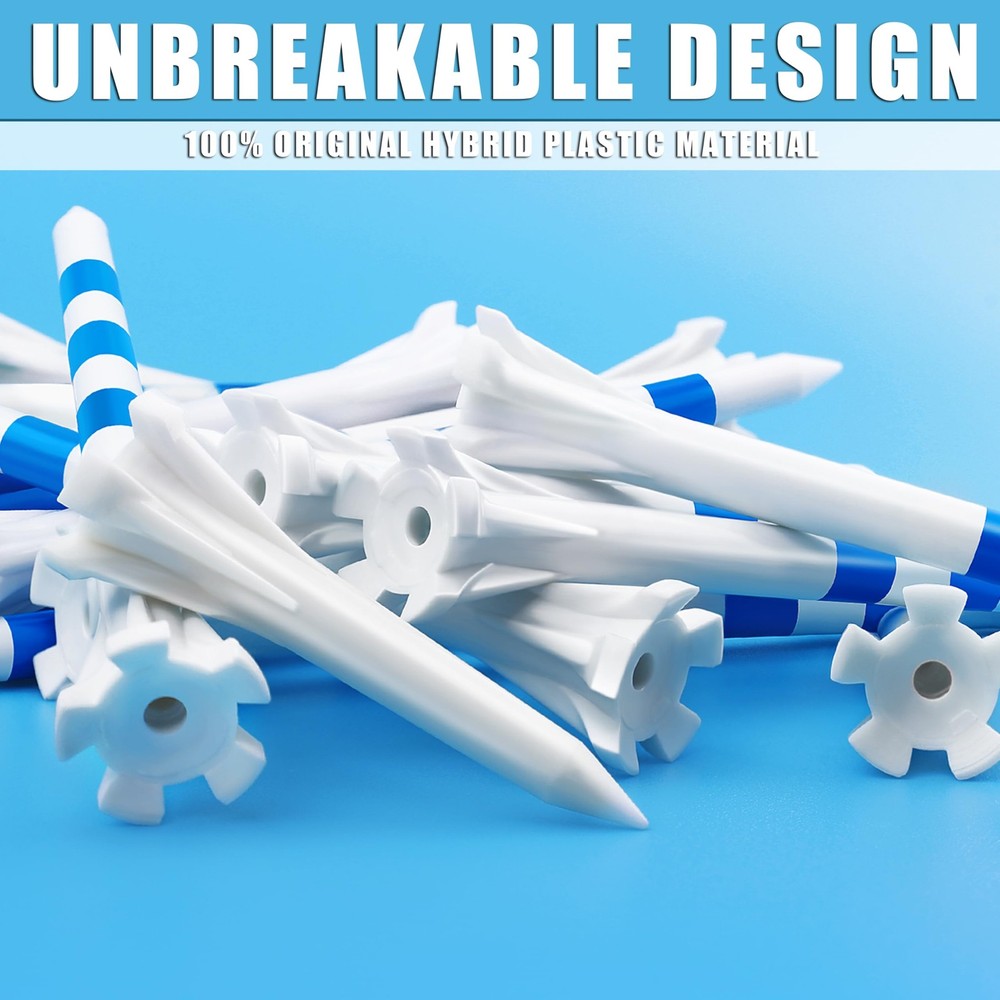 Plastic Golf Tees Assorted Sizes, Professional 170 Pack Pro, White