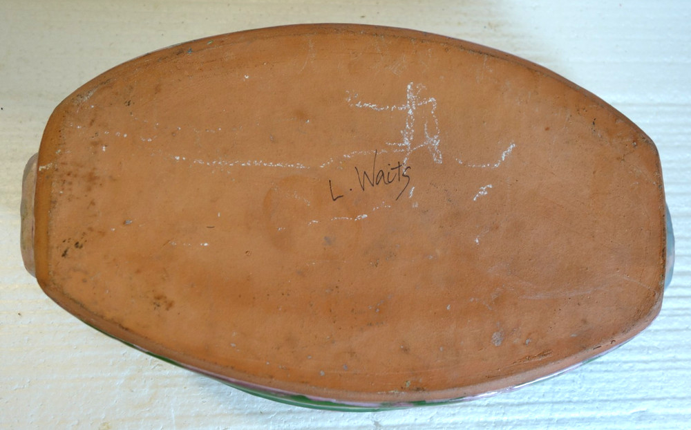 Fascinating Studio Serving Ceramic Tray Artist signed L.Waits