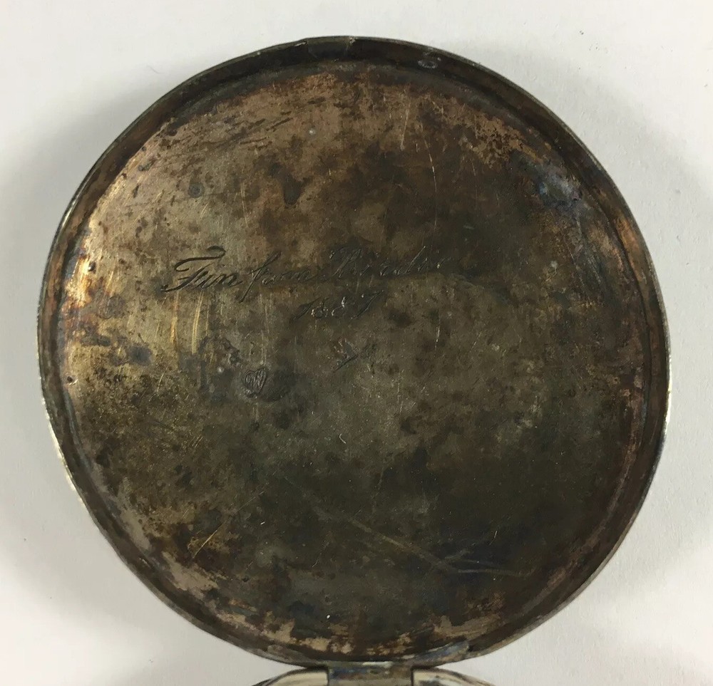 Antique Dutch 1830 Round Snuff Box Solid Silver 2.3cm In Height