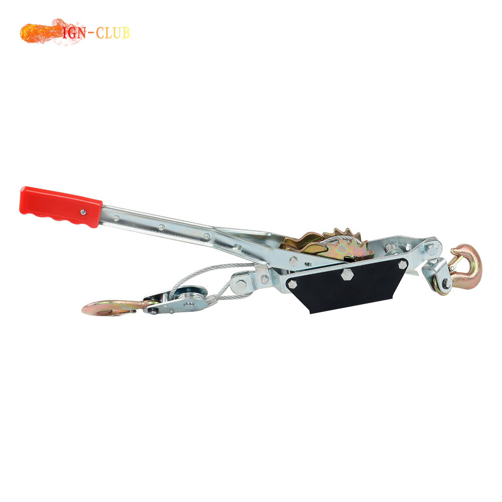 2 Ton Come Along Winch Heavy Duty 2 Hook Steel Cable Dual Gear Power Puller