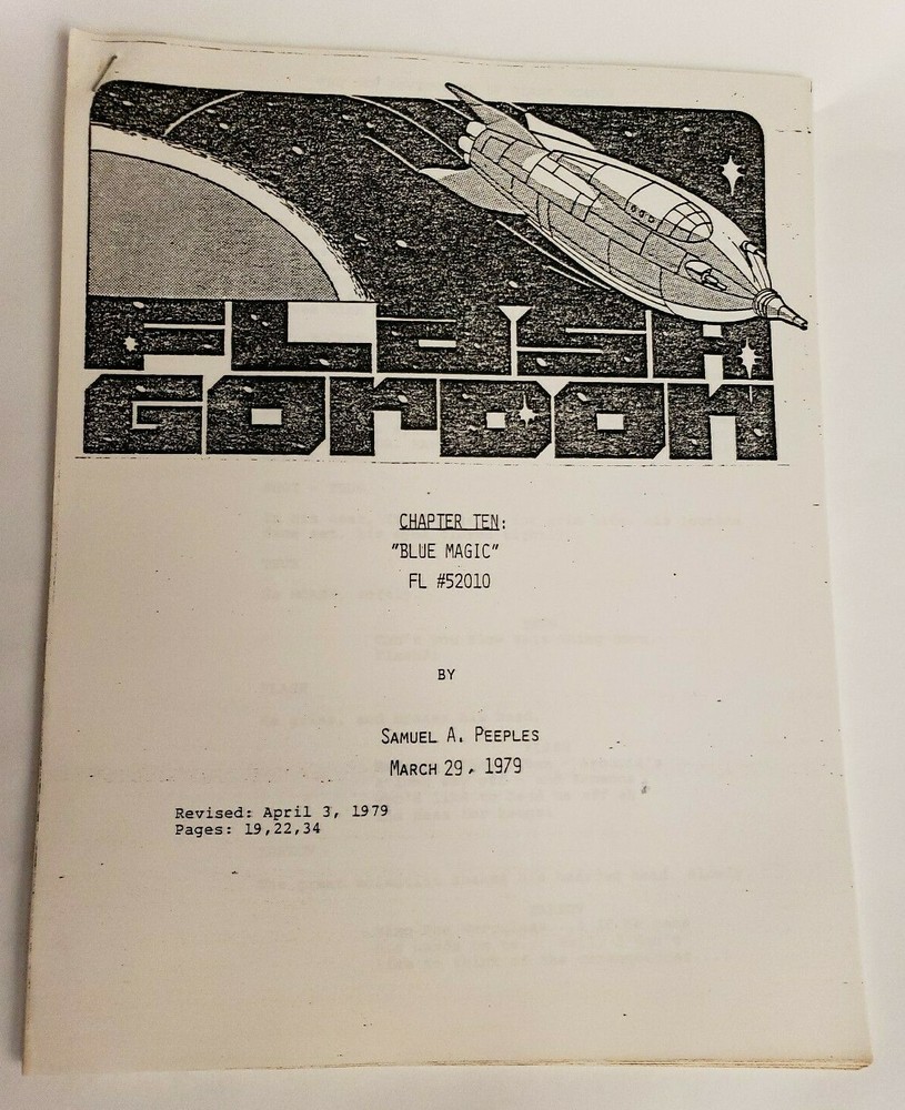 FLASH GORDON / Samuel A. Peeples 1979 TV Script, "Chapter Ten: Blue Magic"