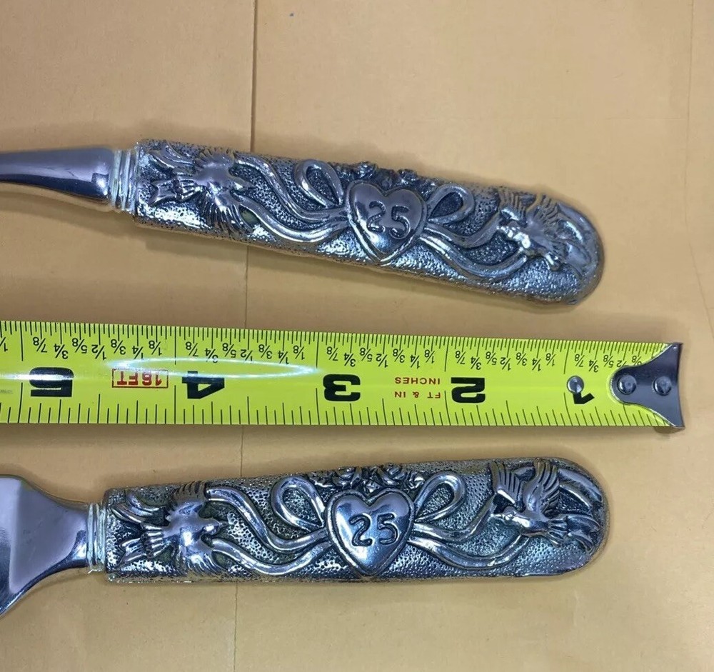 Stainless Silver Anniversary Cake Knife & Server used