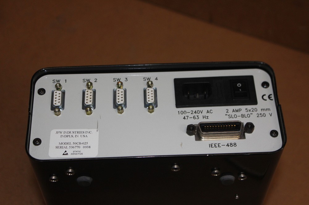 JFW 50CB-025 GPIB Switch controller CONTROL BOX w/4 ELECTRO-MECHANICAL switches