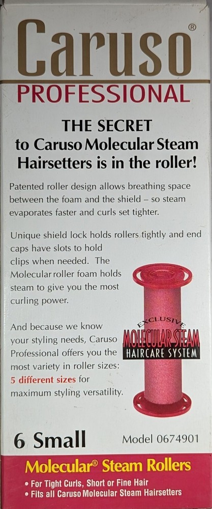 Caruso Professional Molecular Steam Rollers with Shields, Small (6-Count)