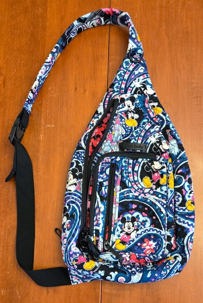 Disney Parks Vera Bradley Sling Backpack, Mickey’s Whimsical Paisley, See Photos