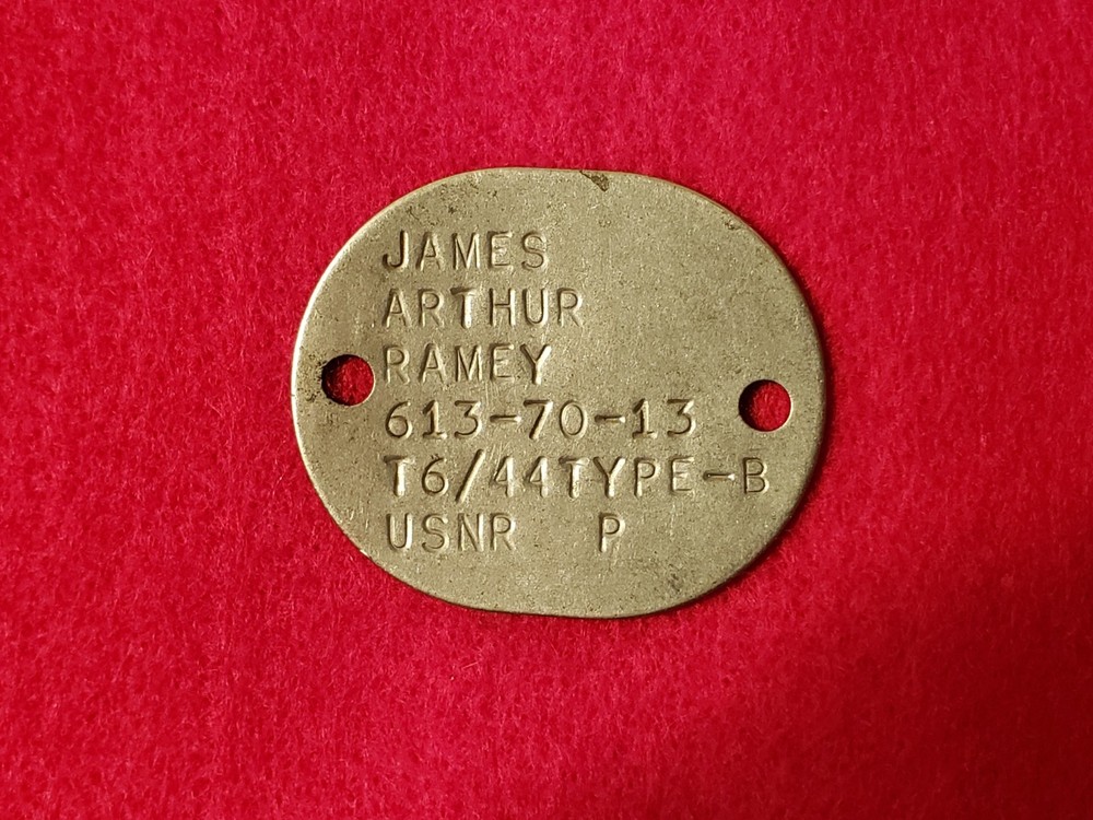 WWII USNR 1944 dated Dog Tag - sailor served on USS Pocomoke (AV-9)