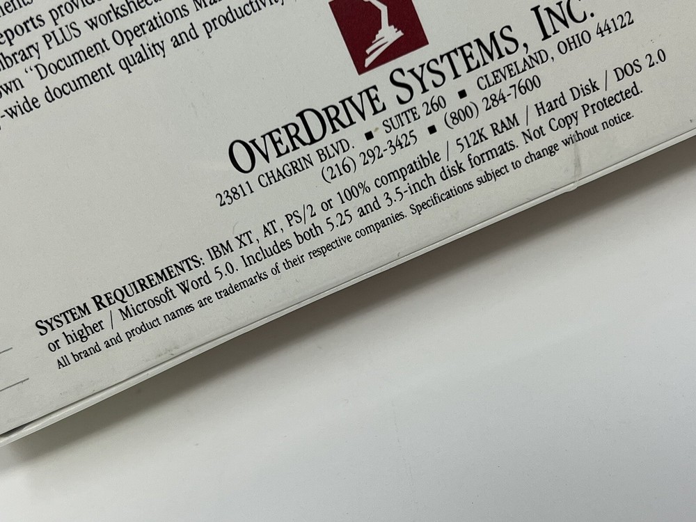 OverDrive 2 Document Management and Assembly System Software for MS Word