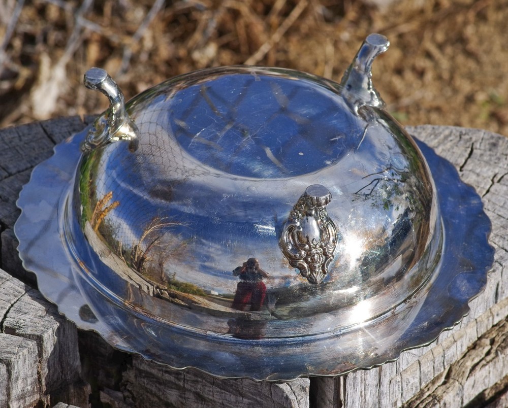 VINTAGE Silver Plate CHAFING DISH Large 10 1/2" by ONEIDA Made in USA c.1960's