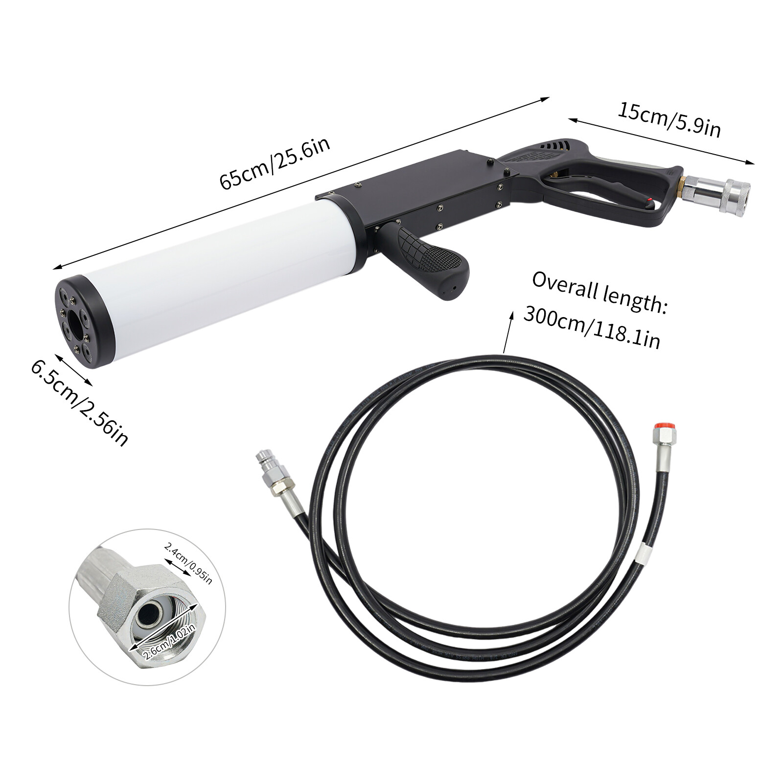 Handheld Fog Gun LED CO2 Fog Cannon Special Effects Fog Machine Gun Party Bar DJ