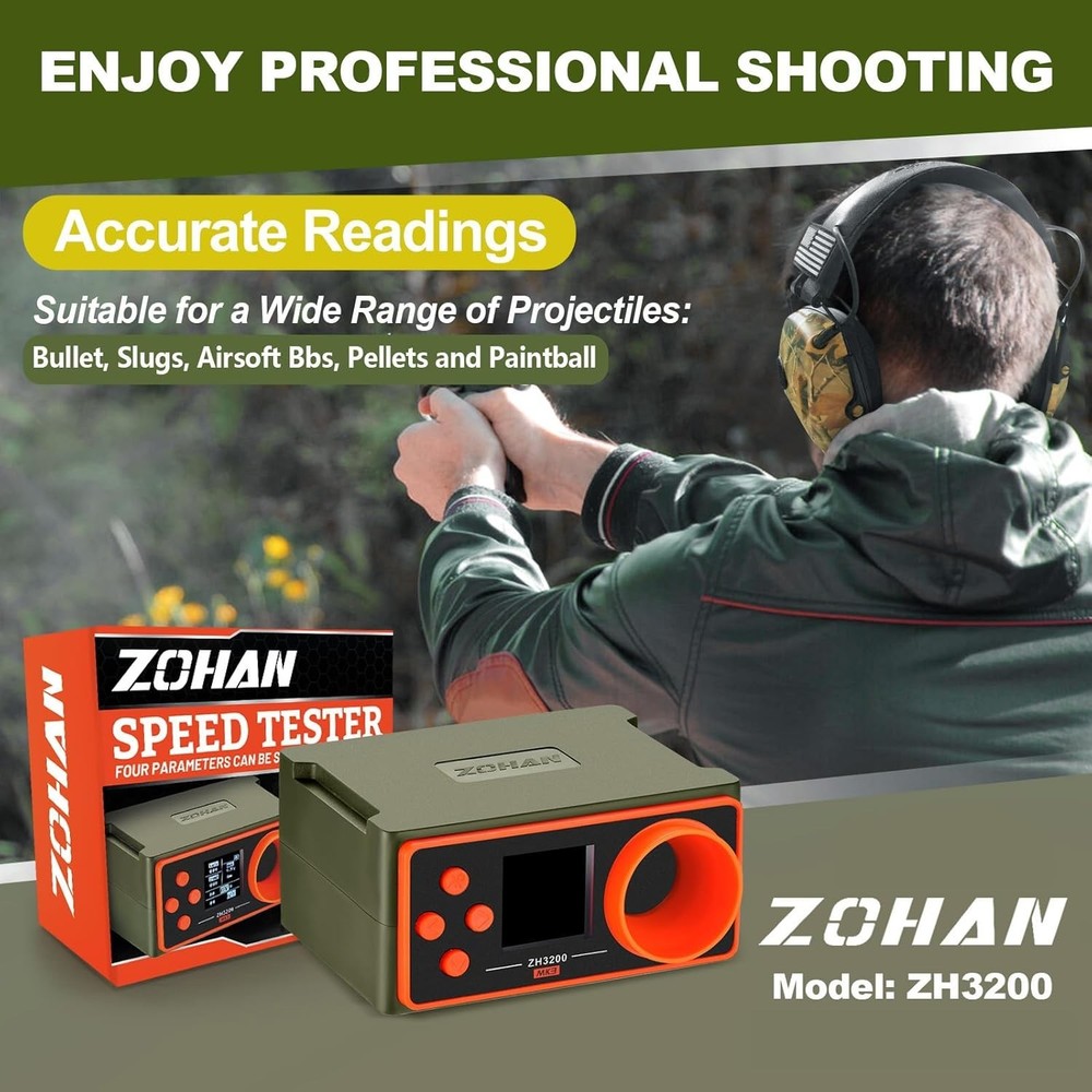 Versatile BB Speed Tester with Self-Calibrating Tech - Effortless Shooting Setup