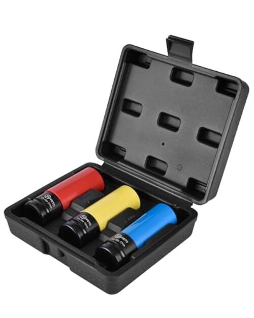 3PCS 1/2" Lug Nut Socket Set, Drive Lug Nut Set with Color-Coded IS-D12-3PC-85