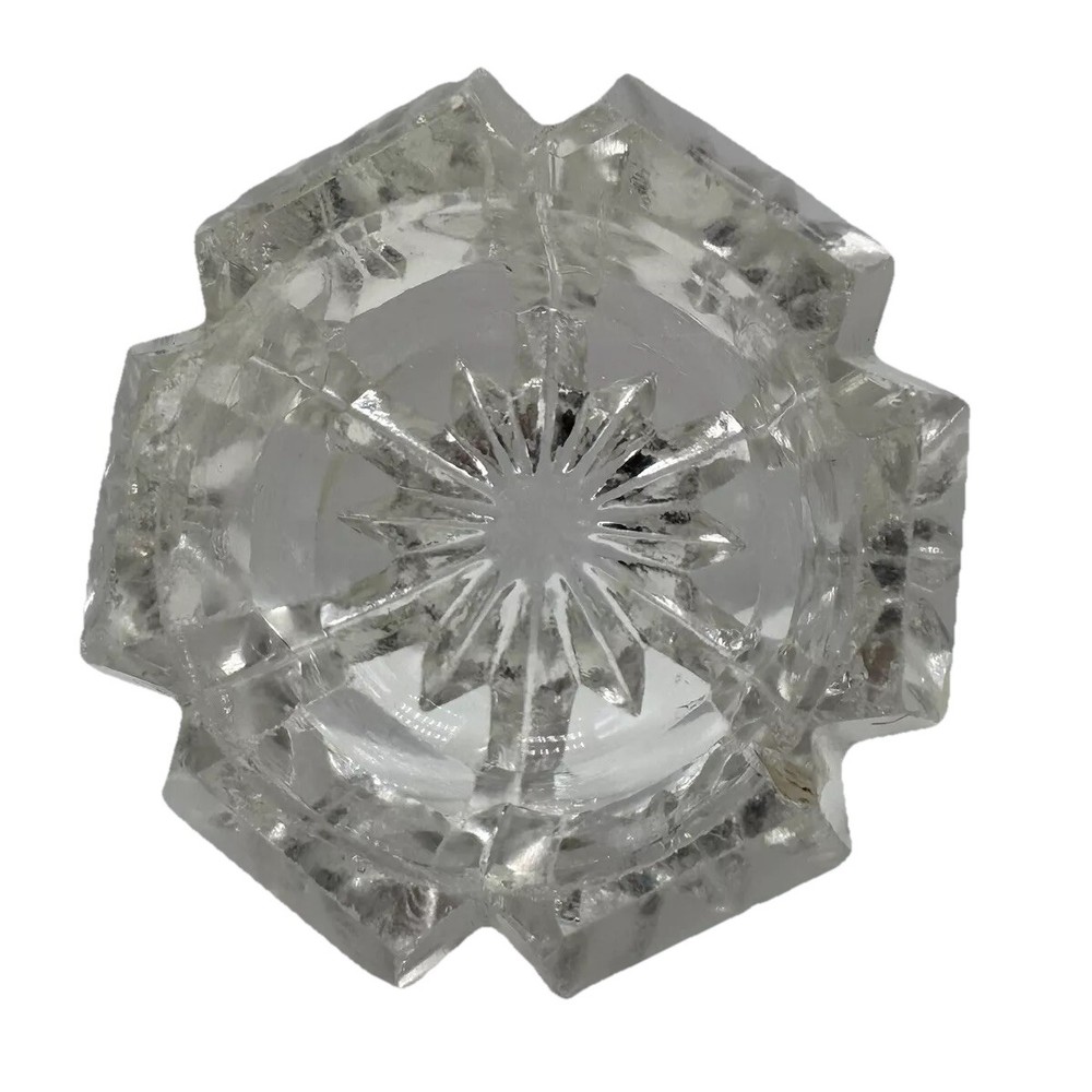 Antique 3 EAPG Notched Panel Hexagonal Open Salt Cellars Dips