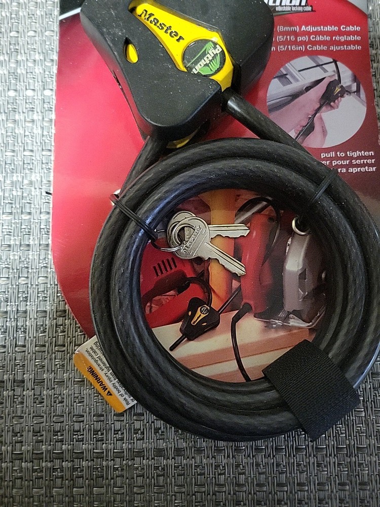 NEW Master Lock 6 Ft. Python Adjustable Locking Cable- Keys Included