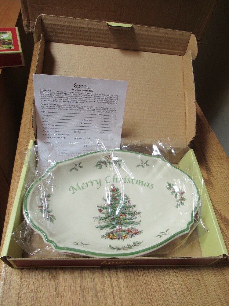 Spode Merry Christmas tree themed serving tray