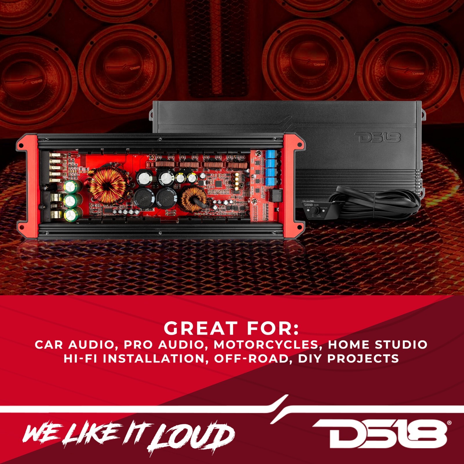 DS18 G4000.5D Car Audio Amplifier 5-Channel 4000 Watts GEN-X Class D Full-Range