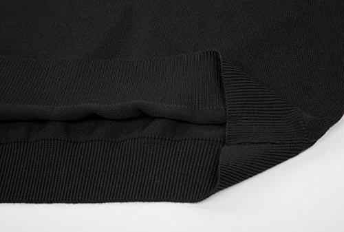 Mens V-Neck Knitted Sweater Vest Solid Plain Sleeveless Pullover X-Large Black