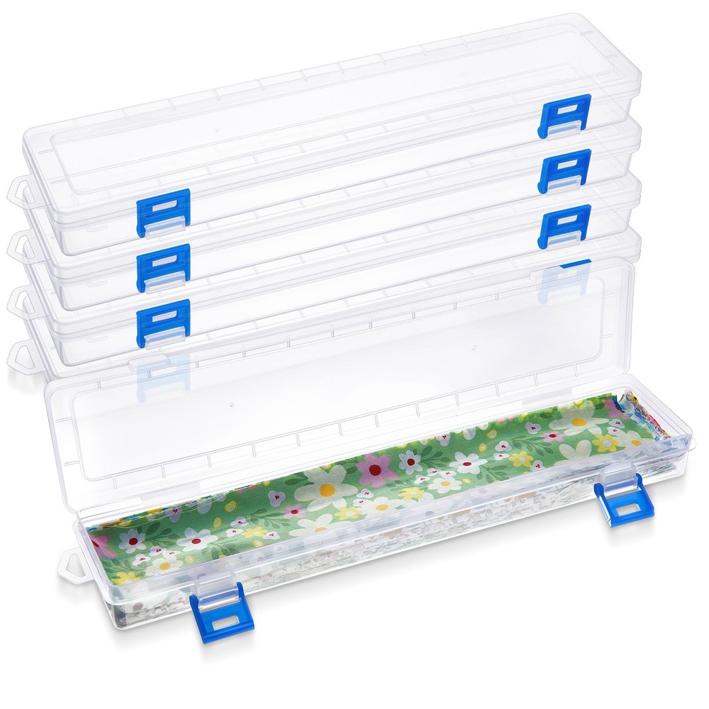 4 Pcs Fabric Strip Case Jelly Cotton Fabric Patchwork Roll Storage Case Bulle...