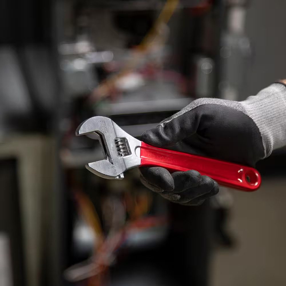 1-1/8 In. Extra Capacity Adjustable Wrench with Plastic Dipped Handle