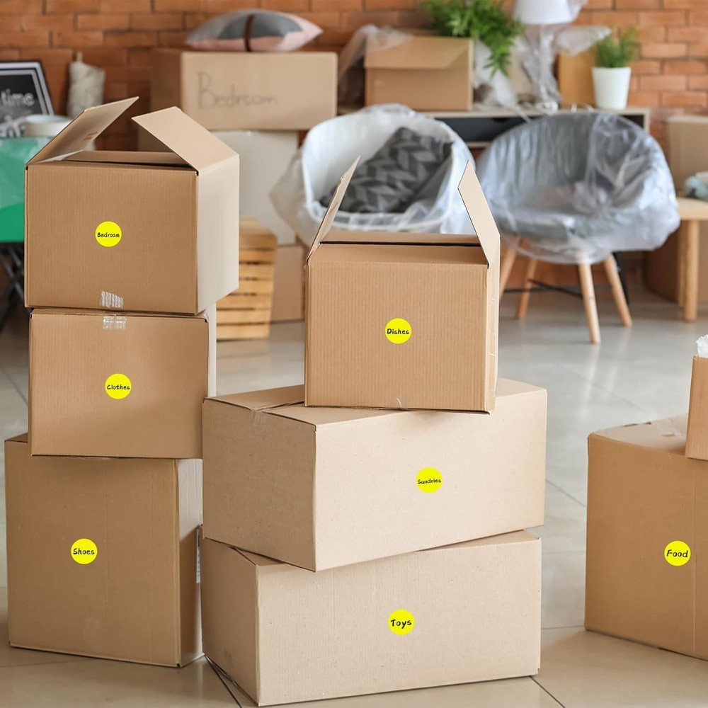 1400 PCS Yellow Circle Dot Stickers 3/4" Round Color Coding 3/4 INCH