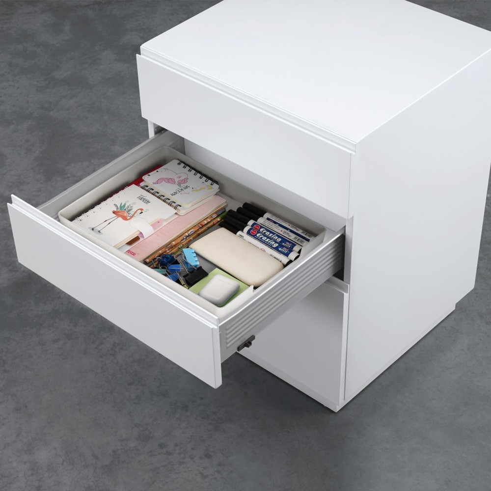 2-Pack Stackable Paper Tray Plastic Desk Drawer Organizer for Office School