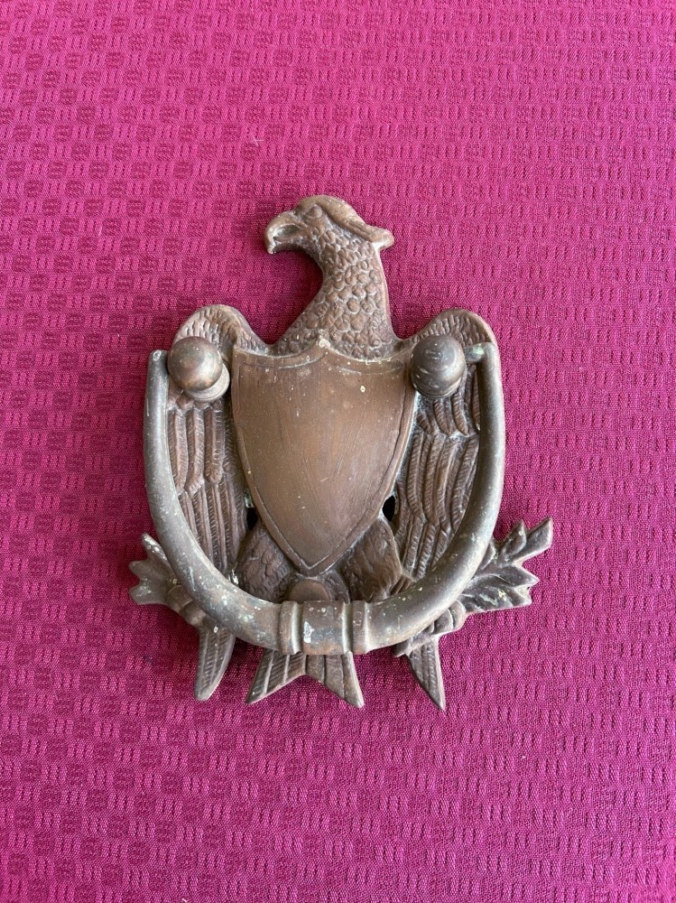 Vintage Brass Door Knocker ~ Eagle with Shield