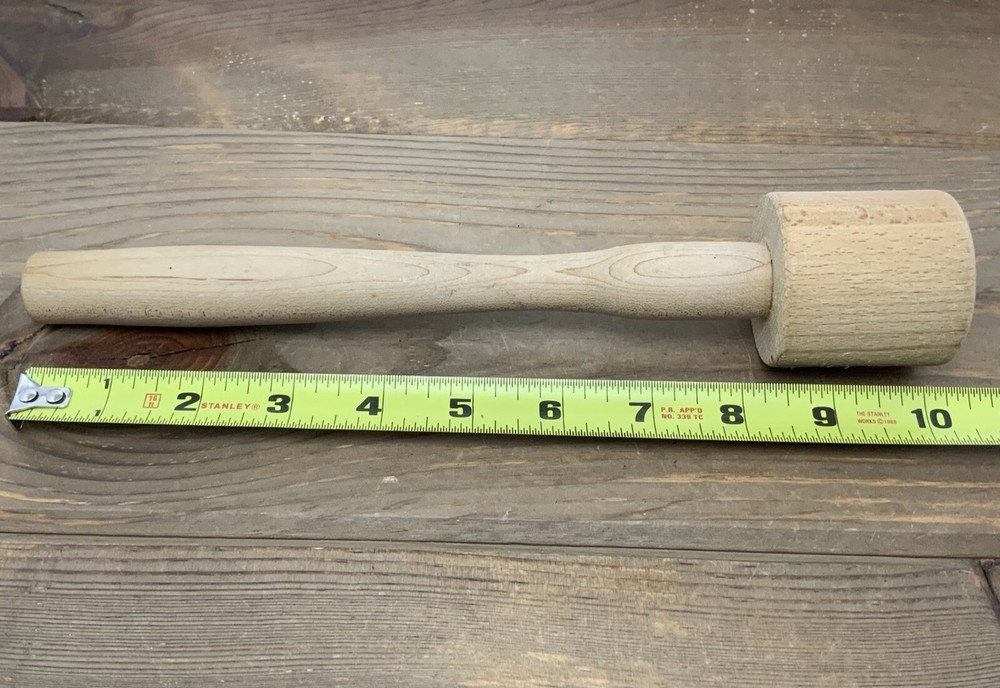 Vintage Solid Wood Pusher Mallet Long Handle 10.5” Excellent