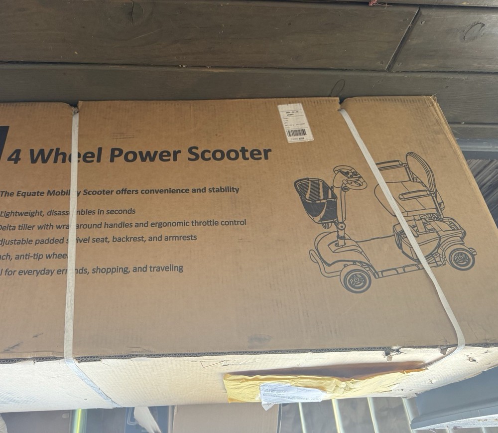 Equate Mobility 4-Wheel Motorized Power Scooter, Red