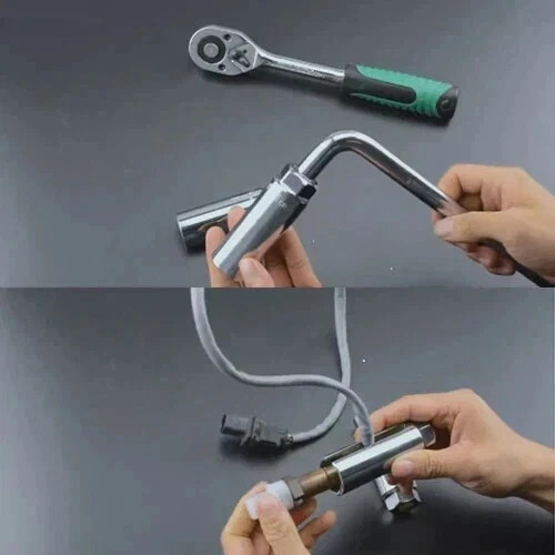 O2 Oxygen Sensor Socket Thread Chaser Set 2PCS O2 Sensor Wrench Removal Tool Kit