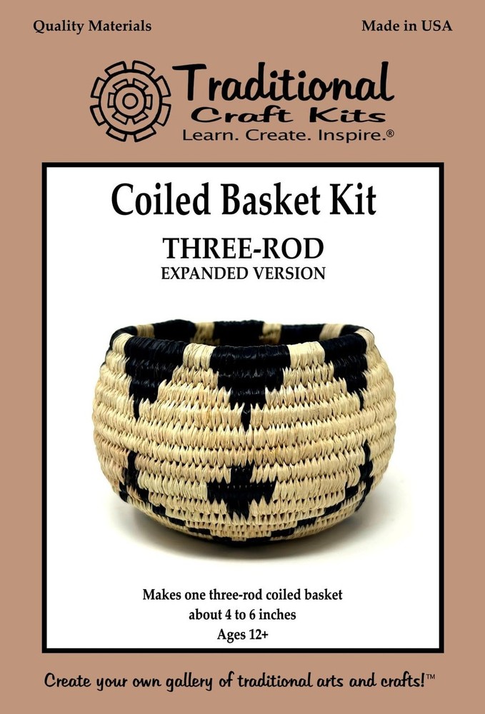 Coiled Basket Weaving Kit (Three-Rod, Expanded Version) - Weave Kit for and A...
