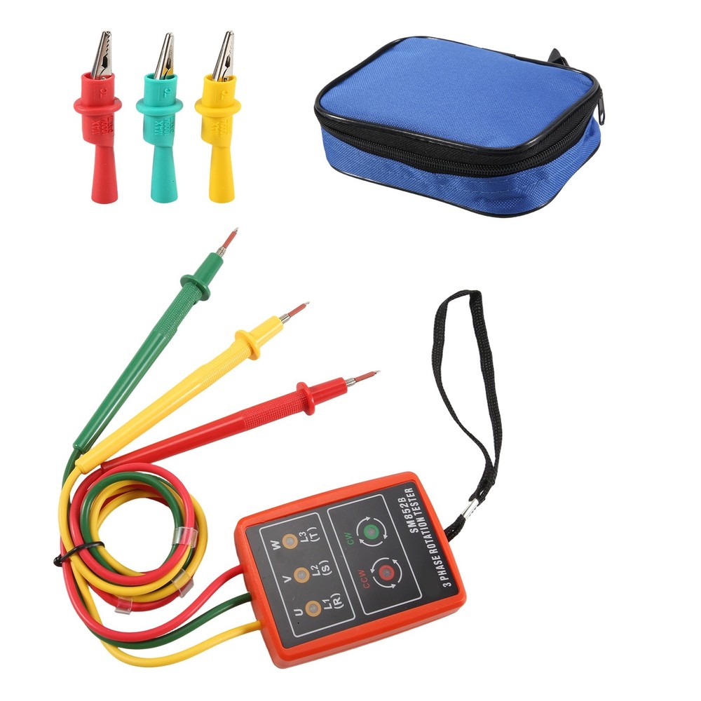Indicator Meter Phase Sequence Tester LED Buzzer with Portable Bag R3B68694