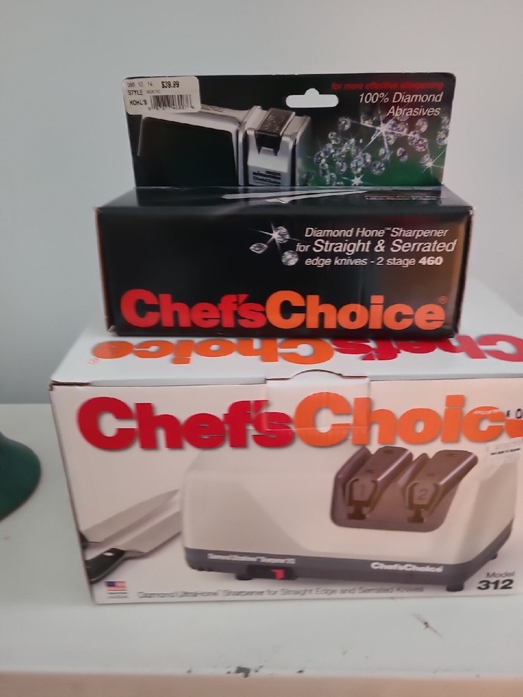 Chef's Choice: Model 312 = Electric Knife Sharpener - NEW! + CC Hone Sharpener.