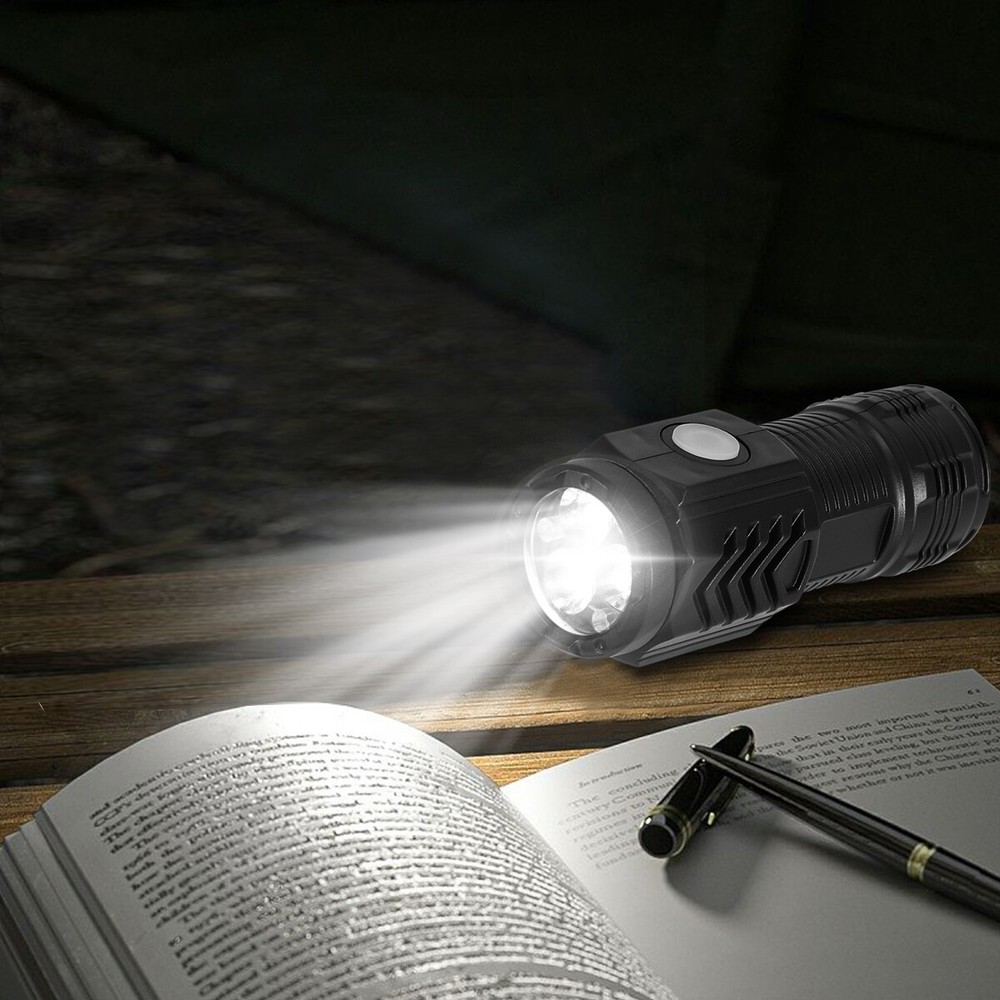 Mini LED Flashlight Rechargeable Tactical Work Light Magnetic Base Bright Torch