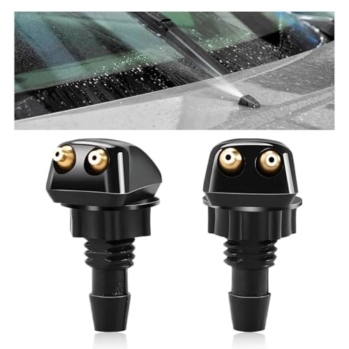 2 PCS Front Windshield Washer Nozzles, Double-Hole Windscreen Washer 2PCS