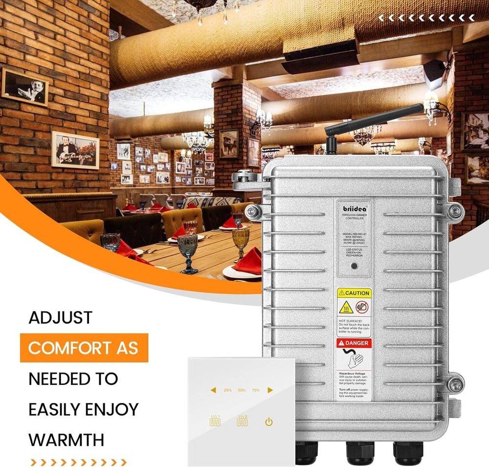Briidea Wireless Dimmer Controller 6840W HDHWC-01 for Electric Heaters
