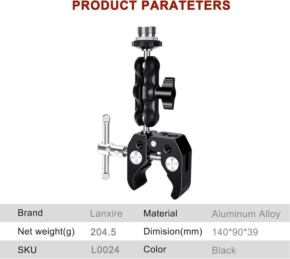 Mic Mount Microphone Clamp with Ball Head Magic Arm - Compatible with Microphone