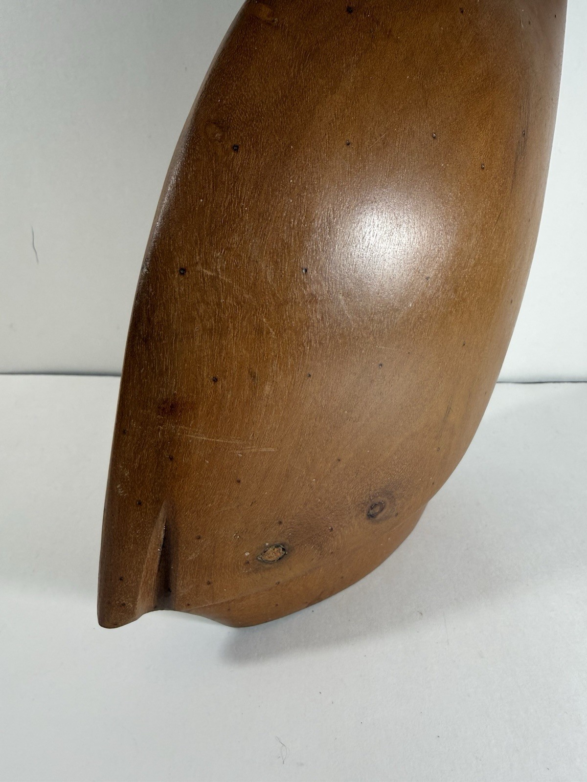 Vintage Guinea Fowl Wooden Carved Statue Zimbabwe African Art Bird Mid-Century