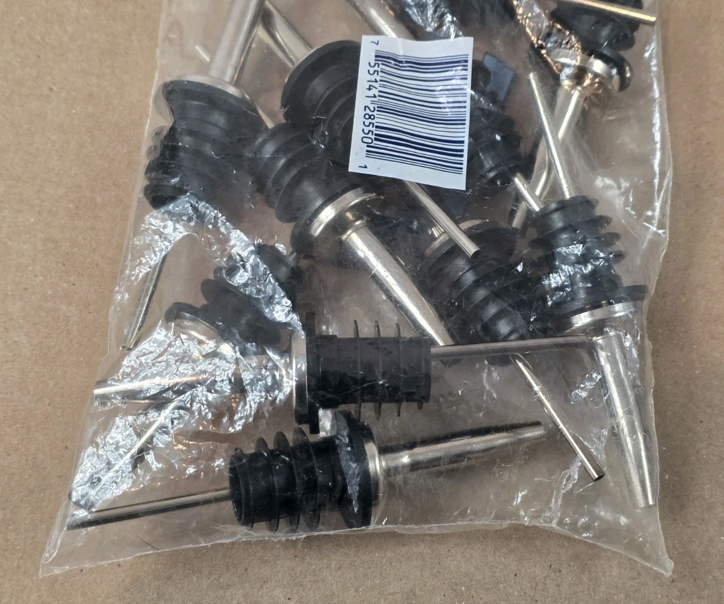 Spill-Stop 285-50 Medium Flow Tapered Liquor Pourer, Chrome - 12 Pack